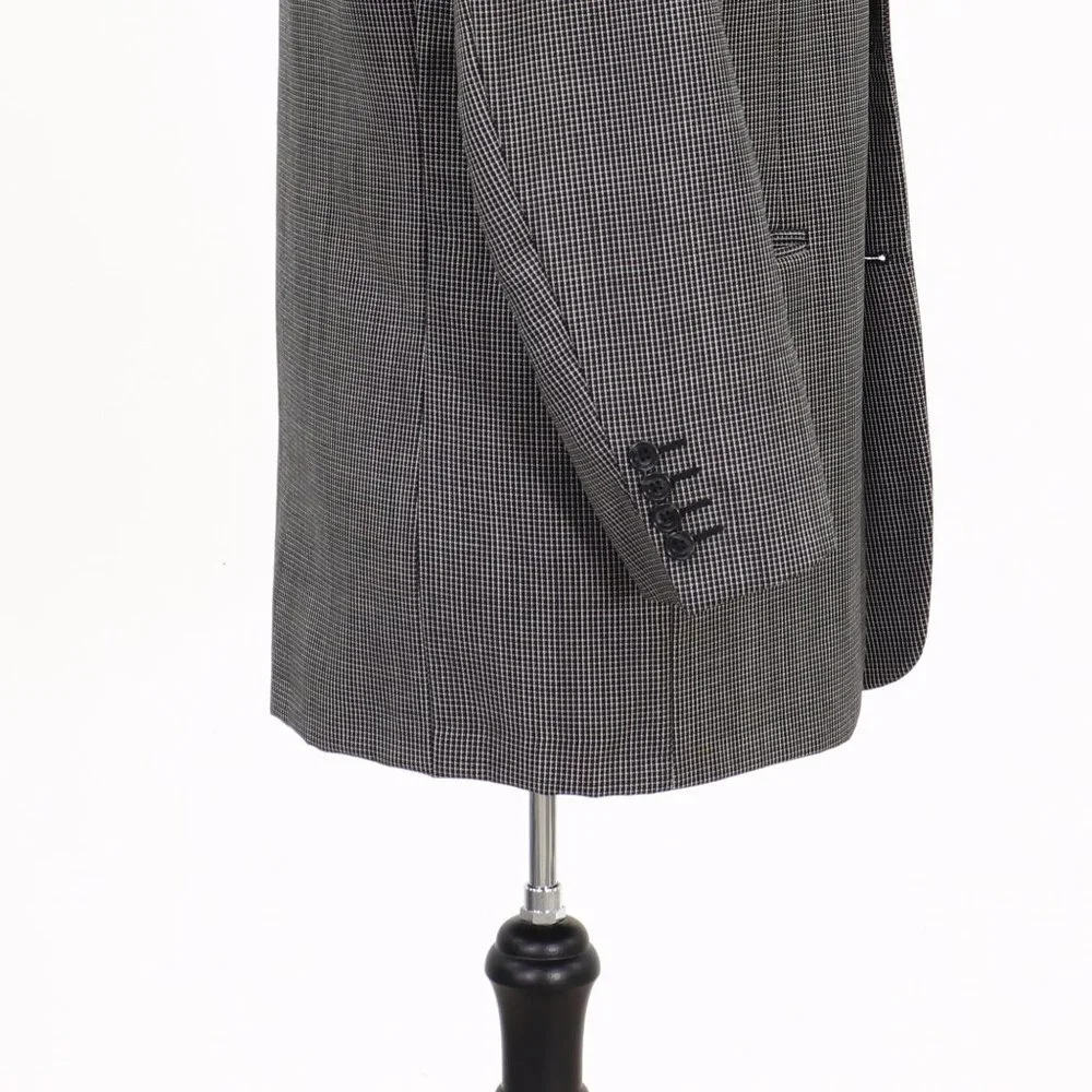 Tom James 44R Brown Check 3-Button Sport Coat Blazer Jacket B323